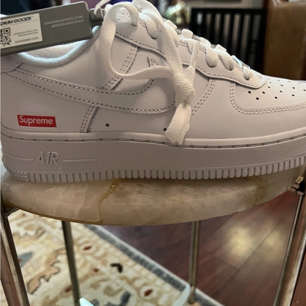 Supreme White and Red Sneakers